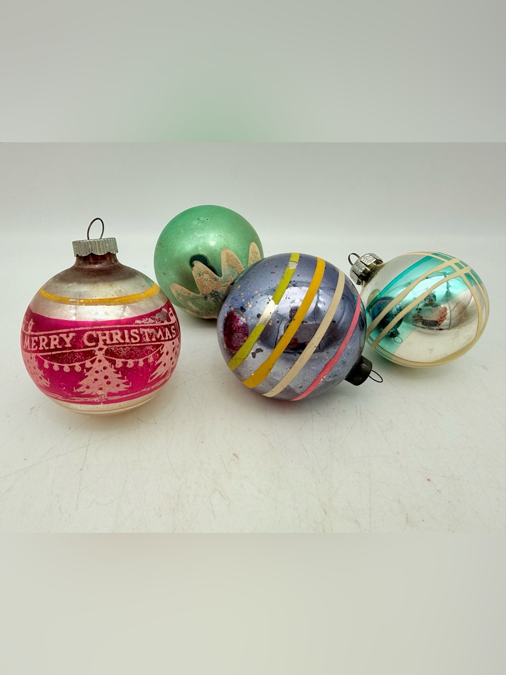 Vintage Glass Christmas Ornament Balls - Multicolor Holiday Decoration